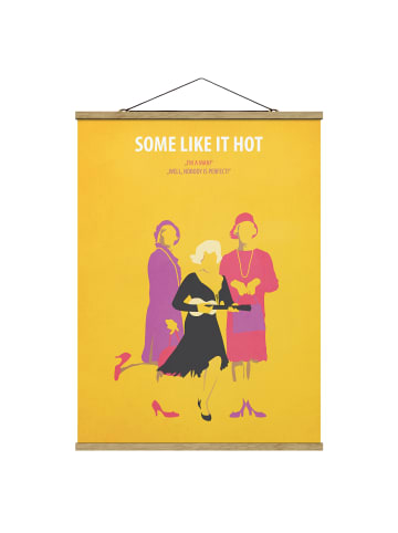 WALLART Stoffbild mit Posterleisten - Filmposter Some like it hot in Gelb