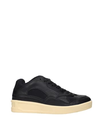 Jil Sander Schwarz Leder Low Top Sneaker