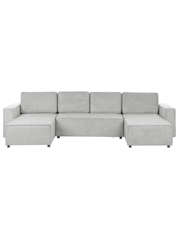 Beliani U-förmiges Sofa VATNE in Grau/Schwarz - (W) 338 x (H) 85 x (L) 170 cm