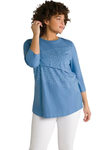 Ulla Popken Shirt in mattes blau