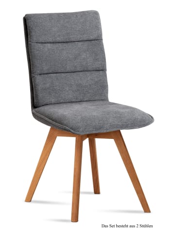 58 aufm Kessel ESSZIMMERSTUHL (2er-Set) Dobra 47x92x60 Eiche geölt/Grau