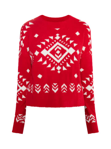 IZIA Damen Pullover in Rot Weiss