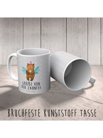 Mr. & Mrs. Panda Kindertasse Bär Zahnfee mit Spruch in Grau Pastell