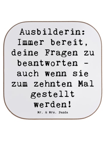 Mr. & Mrs. Panda Glasuntersetzer Spruch Ausbilderin Geduld mit S... in Weiß