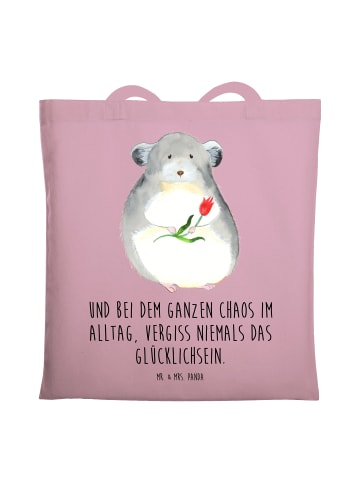 Mr. & Mrs. Panda Beutel Chinchilla Blume mit Spruch in Rosa Pastell