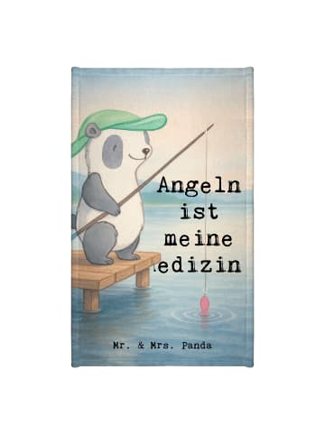 Mr. & Mrs. Panda Gästetuch Panda Angeln Design mit Spruch in Weiß