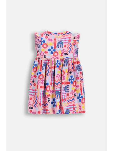 Coccodrillo Baumwollkleid mit kurzen Ärmeln in bunt