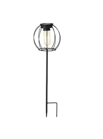 MARELIDA LED Solarleuchte Gitter Optik Gartenstecker in schwarz - H: 49,5cm