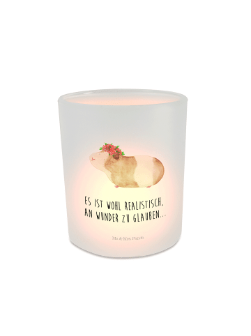 Mr. & Mrs. Panda Windlicht Glas Meerschweinchen Weisheit mit Spruch in Transparent