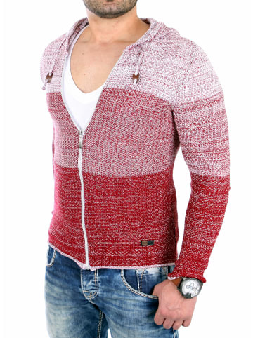 RESLAD Strickjacke Colorblock in bordeaux