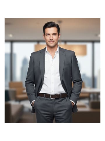 FRONHOFER Herrengürtel Leder 3,5 cm in Dunkelbraun