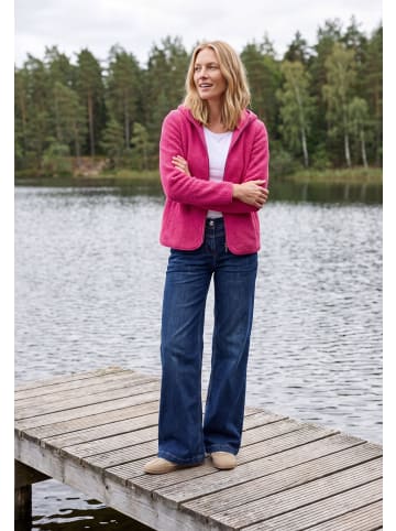 Cecil Teddy-Jacke mit Kapuze in Unifarbe in Pink Flash