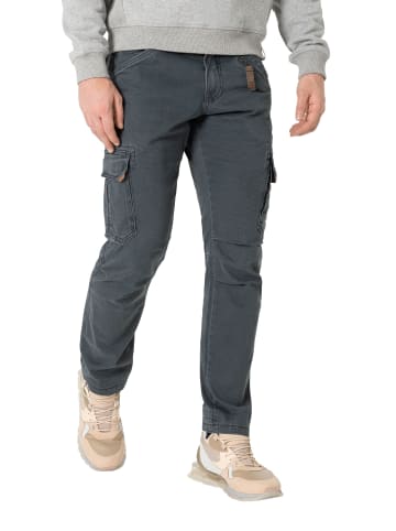 Timezone Cargohose Regular Fit Taschen Baumwolle Reißverschluss in Anthrazit