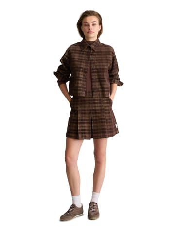 Marc O'Polo DENIM Karierte Cordbluse relaxed in Medium Brown