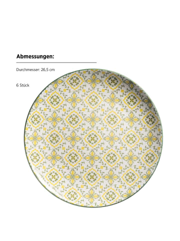 Mäser Teller Set, Porzellan Granada in Gelb / Grün