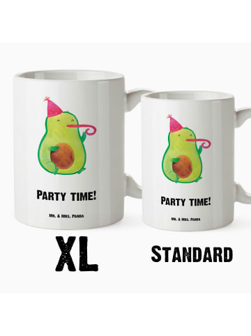 Mr. & Mrs. Panda Steinguttasse Avocado Party Zeit mit Spruch in Weiß