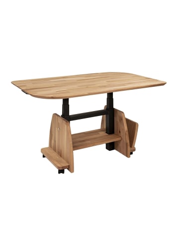 58 aufm Kessel COUCHTISCH Cecislava 105x65x50 höhenverstellbar Wildeiche