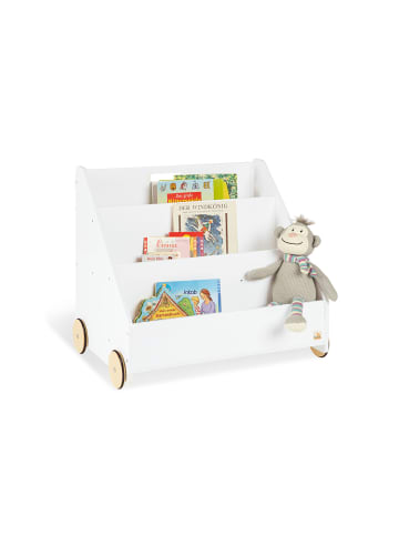 Pinolino Kinder-Bücherregal mit Rollen "Lasse" in Weiß - (B)65 x (T)42 x (H)57 cm