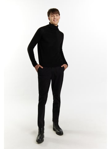 MO Herren Rollkragenpullover in Schwarz