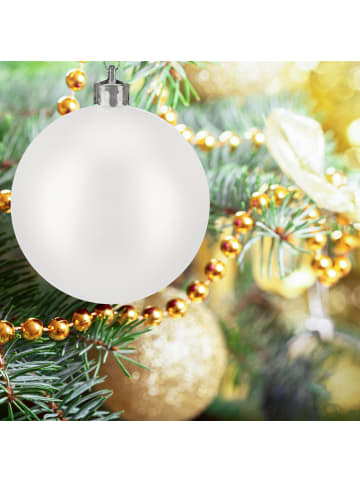 relaxdays 100-tlg. Weihnachtskugeln Set in Weiß