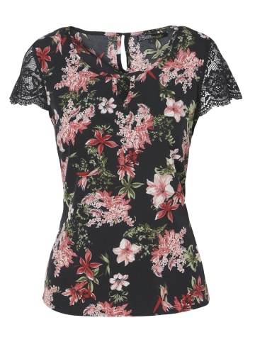 KOROSHI KURZÄRMELBLUSE in schwarz