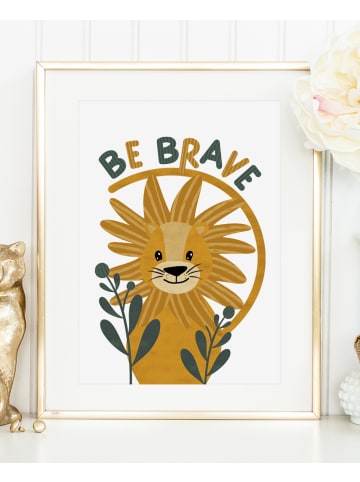 Tales by Jen Poster / Kunstdruck "Lion - Be brave" I Ohne Rahmen