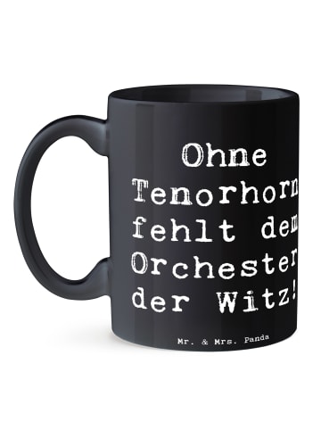 Mr. & Mrs. Panda Kaffeebecher Spruch Tenorhorn Witz mit Spruch in Schwarz