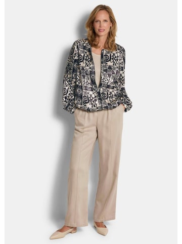 GOLDNER Satinjacke mit Aztekenmuster in stein / schwarz / gemustert