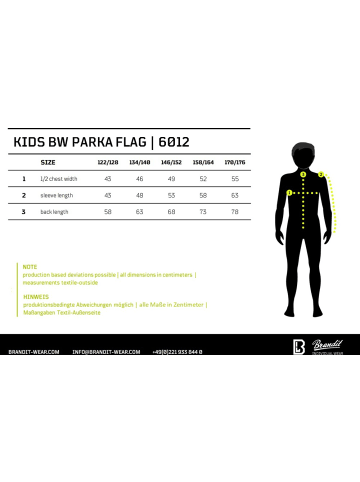 Brandit Kinder Funktionsjacke "Kids Bw Parka" in Schwarz