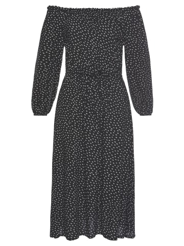 LASCANA Midikleid in schwarz-creme-bedruckt