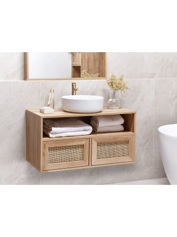 Beliani Waschbeckenunterschrank ROSELL in /Braun - (W) 86 x (H) 45 x (L) 40 cm