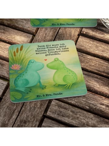 Mr. & Mrs. Panda Tassenuntersetzer Frosch Liebe Design mit Spruch in Weiß