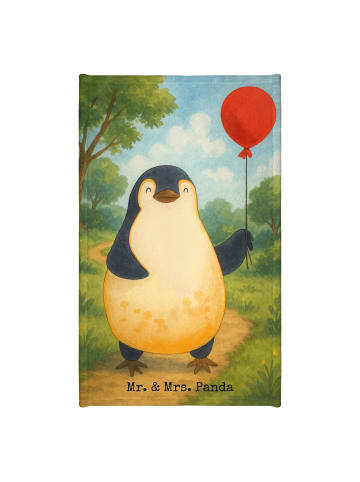 Mr. & Mrs. Panda Kleines Handtuch Pinguin Luftballon Design ohne... in Weiß