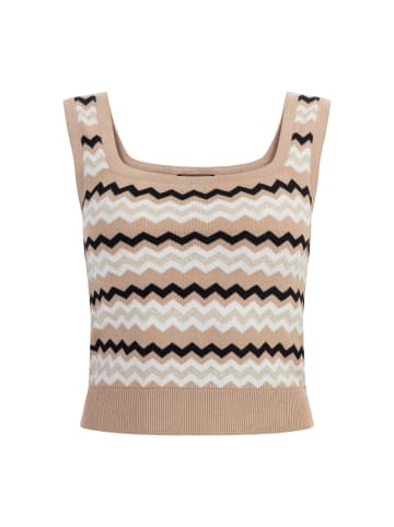 faina Damen Strick Tank Top in Beige Mehrfarbig