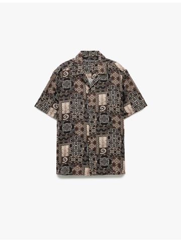 KOTON SHIRTS SS in Braun Gemustert