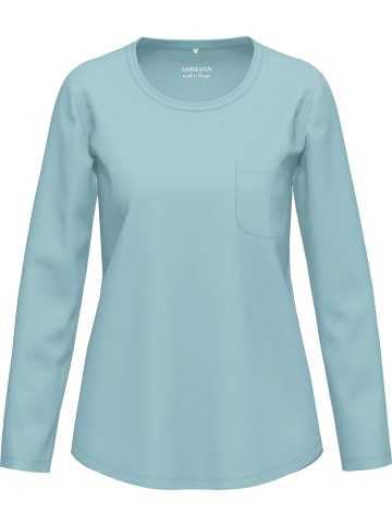 Ammann Single-Jersey Langarmshirt in eisblau