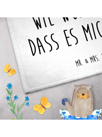 Mr. & Mrs. Panda Gästehandtuch Fuchs Blumen mit Spruch in Weiß
