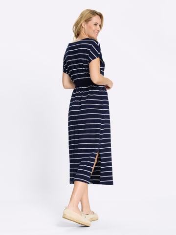 Sieh an! Jerseykleid in marine-weiß-geringelt