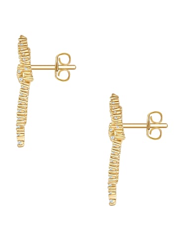 Yokoamii Ohrstecker Schleife aus Messing mit Zirkonia in gelbgold
