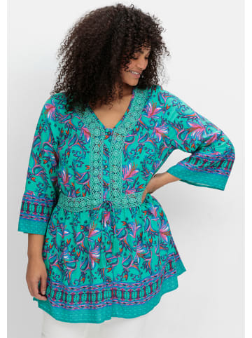 sheego by Joe Browns Longbluse in aqua-gemustert