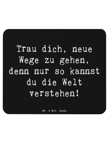 Mr. & Mrs. Panda laptop mauspad Spruch Unbekannte Orte erkunden ... in Schwarz