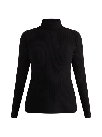 usha BLACK LABEL Strick Rollkragenpullover in Schwarz