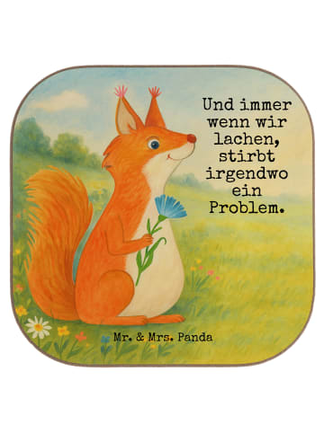 Mr. & Mrs. Panda Tischuntersetzer Eichhörnchen Blume Design mit ... in Weiß