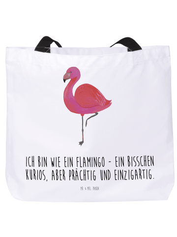 Mr. & Mrs. Panda Shopper Flamingo Classic mit Spruch in Weiß