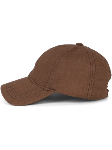 styleBREAKER Leinen Cap in Braun