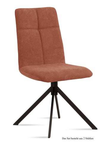 58 aufm Kessel ESSZIMMERSTUHL (2er-Set) Drona 47x92x60 Schwarz/Cognac