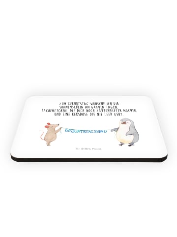 Mr. & Mrs. Panda Magnet Maus Pinguin Geburtstag mit Spruch in Weiß