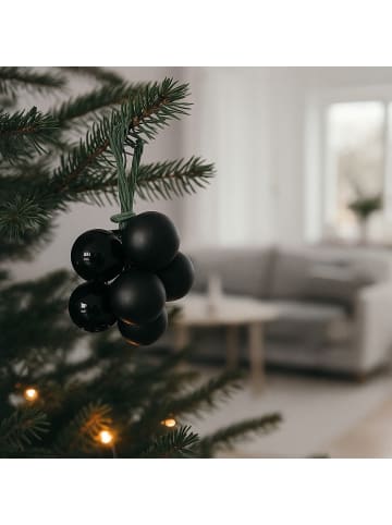 Home&Styling Collection Weihnachtsdeko mit Weihnachtskugeln, 6er-Set in Schwarz, 3 cm
