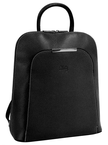 Cluty Rucksack echt Leder in schwarz