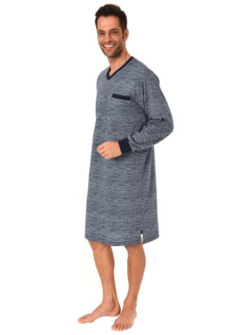 NORMANN Nachthemd langarm Bündchen print - 70199 in blau